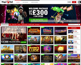 Magic Red Casino homepage