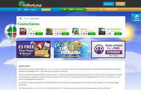 mFortune Casino homepage